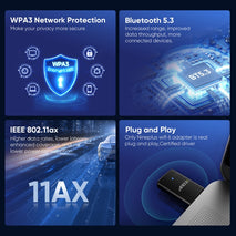EDUP EP-AX910 900Mbps WiFi 6 Bluetooth 5.3 USB WiFi Adapter Dual-Band Wireless Network Card, EP-AX910