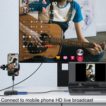 YCE-Z70A Type-C to PD 3.0, USB 3.0x2 + SD/TF, 3.5mm and HD1.4 Docking Station Video Capture Card
