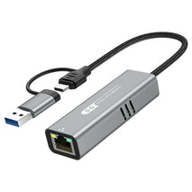 USB-C / Type-C and USB3.0 to RJ45 5G Gigabit Wired Ethernet Network Adapter, USB-C / Type-C and USB3.0 to RJ45 Adapter