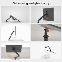 Lenovo Thinkplus ZJA1 Clip-on Desktop Dual-Arm Monitor Holder, ZJA1