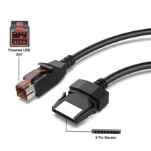 24V Powered USB to 8 Pin Stecker Data Cable for Printers POS Systems, 1.8m