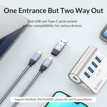ORICO M3CU2-G2 4 in 1 Type-C to Dual USB and Dual Type-C Port Docking Hub, M3CU2-G2