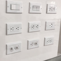 PC Double-connection Power Socket Switch with USB, US Plug, Square White UL 20A Leakage Protection Socket, 20A Leakage Protection