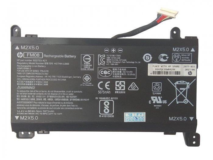 HP FM08 Original  Laptop Battery for HP Omen 17-AN084NZ Omen 17-AN038NF 17-AN085NG 17ab007ur Series 16 Cables