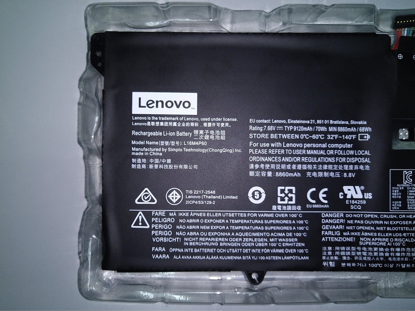 LENOVO L16M4P60 Original Laptop Battery For 80Y70023C SB10W67429 5B10N01565 5B10W67249 Yoga 920 13-80Y70066US 920-13IKB-80Y7 Yoga 920-13IKB