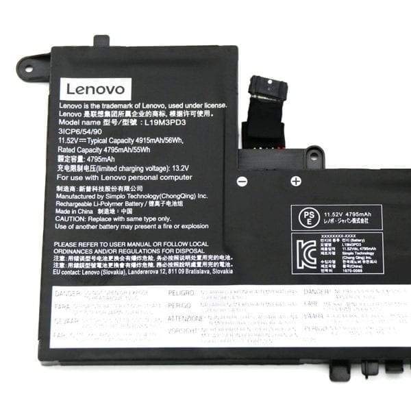 Original Lenovo L19M3PD3 Laptop Battery for SB10V27764 5B10W67393 8SSB10V2776 ideapad S540-13IML S54013IML 81XA0021TW ideapad S54013IML 81XA0016TW