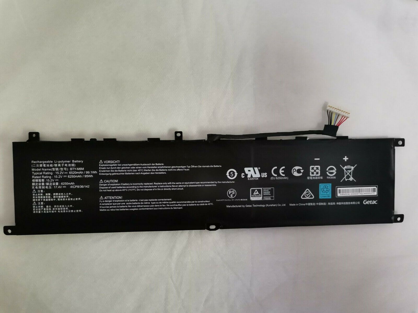 New  BTY-M6M 4ICP8/36/142 laptop battery for MSI GE66 RAIDER MS-1541 GS66 10SGS WS66 10TMT207US Series