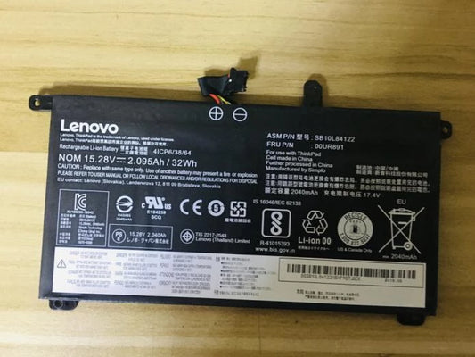 Lenovo 00UR891 SB10L84122 Original Battery for 00UR890	00UR892 SB10L84123 ThinkPad T580 20L9S09T00 T580 20L9S0EY00 T580 20L9S0FD00 T580 20L9S0HV00 T580 20L9S0NG00 T580 20L9S0NH00 T580 20L9S0NJ00 T580 20L9S0R500 T580 20L9S0RG00 T580 20L9S0TD00