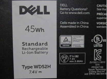 New Dell Original WD52H laptop battery for J31N7 VFV59 Dell Latitude E7240 E7250 Latitude 12 E72505071