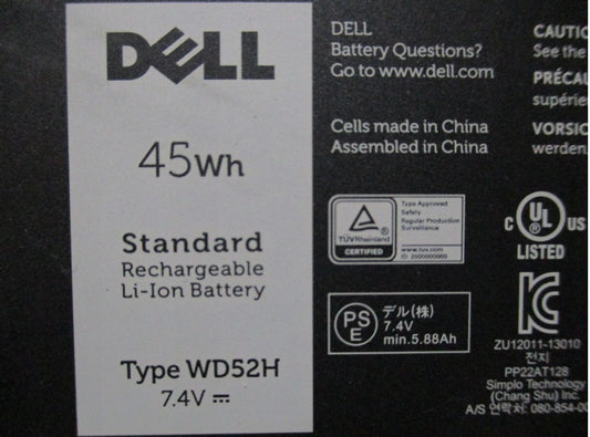 New Dell Original WD52H laptop battery for J31N7 VFV59 Dell Latitude E7240 E7250 Latitude 12 E72505071
