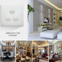 Electric Wall Switch (Size: 86 x 86mm), 3 Switch