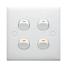 Electric Wall Switch (Size: 86 x 86mm), 4 Switch