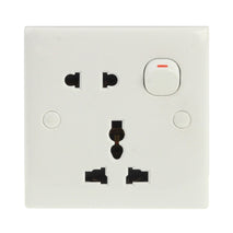Electric Wall Switch and Socket, EU / AU / US Plug Socket with 1 Switch, 2 Port Sockets+1 Switch