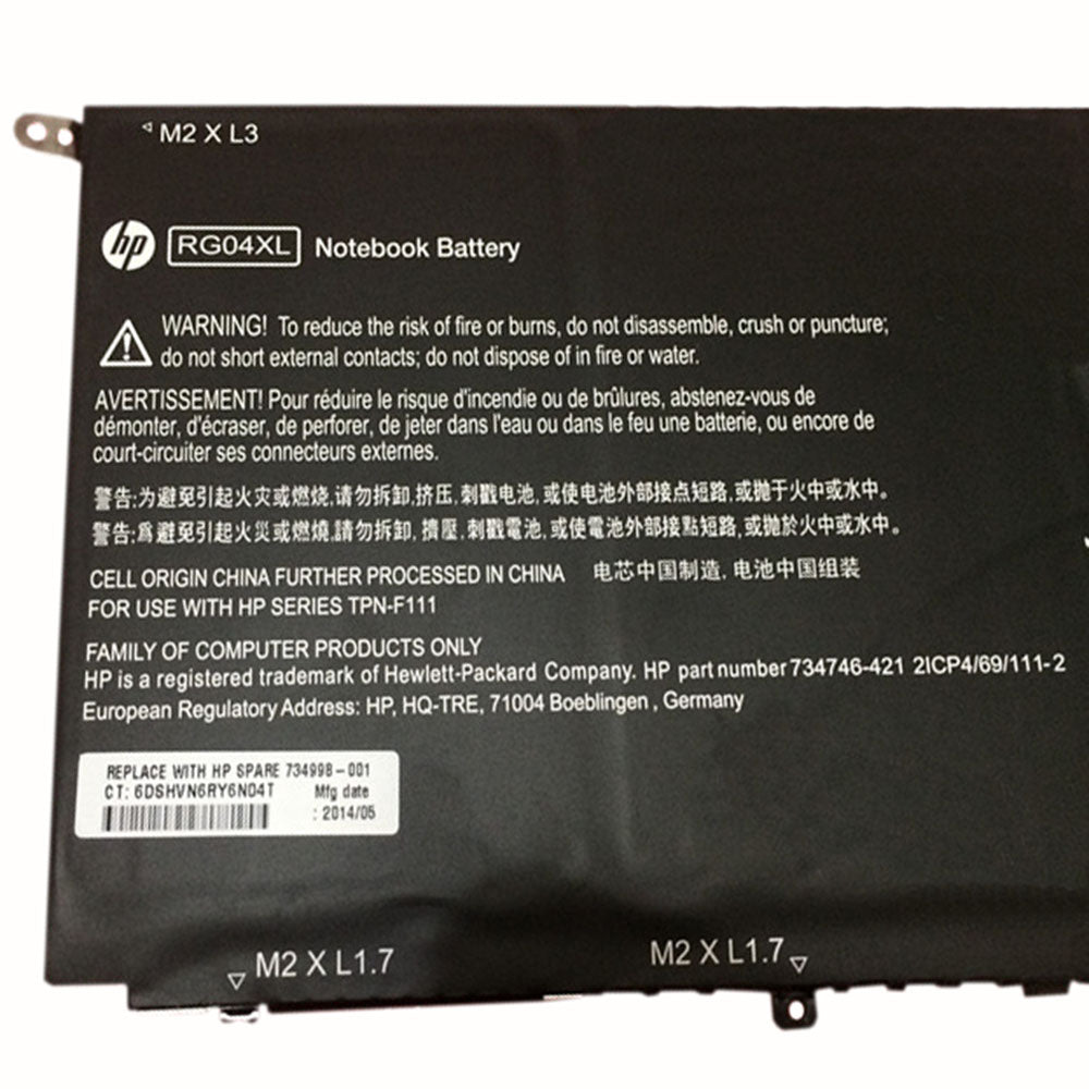 New Original HP RG04XL Laptop Battery for HSTNN-LB5Q 734746-221 TPN-F111 Spectre 13-3000 Spectre 13-3000ed 133000EA 133003EX 13-3003EX Ultrabook