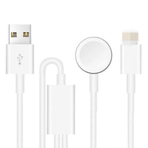 For Apple Watch Series & iPhone 2 in 1 USB Magnetic Charging Cable 3.93ft/1.2m, DS-XB013