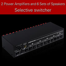 2 In 6 Out Power Amplifier Speaker Selector 6 Region Stereo Speaker Switcher, 2 In 6 Out