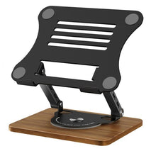 J31 Foldable 360-Degree Rotating Laptop Metal Wood Cooling Stand, J31