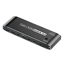 K8 With RJ45 Ethernet Port 2 In 1 Out Type C KVM Switcher 7 USB 2.0 Ports Docking Station, K8