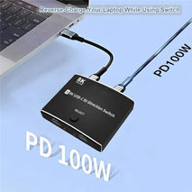 U8K1 Support 100W Fast Charging TYPE C Bidirectional Switcher USB C 40Gbps 8K Video Output, U8K1