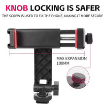 KY18 Live Streaming Photography DSLR Camera Rotating Cellphone Clamp Cold Shoe Mount, KY18