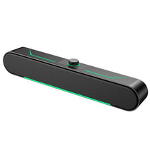 LED Luminous HIFI Stereo Computer Speakers Long Gaming Wired Audio, A39 Wired (Black)