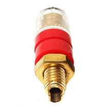 Small Copper Transparent Audio Column M6 Crystal Banana Holder Terminal Block, Red