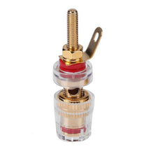 Medium Extended Transparent Terminal Block 4mm Banana Socket Audio Amplifier Junction Post, Medium Red