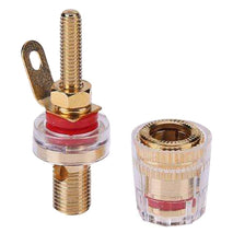 Medium Extended Transparent Terminal Block 4mm Banana Socket Audio Amplifier Junction Post, Medium Red