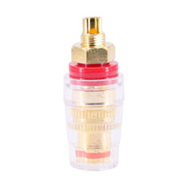 Large Transparent Crystal Terminal Block M8 Amplifier Speaker Connector, Large Black, Large Red