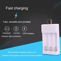 USB 3-Slot Battery Charger Universal Charger For Toys With AA / AAA Rechargeable Batteries, USB 3 Slots