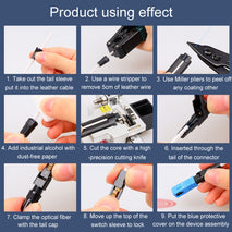 10pcs SC-UPC Telecom Grade FTTH Connector Pre-Embedded Cold Splice Coupler, 60mm