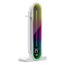COOLMOON GH3 Computer ARGB Vertical Adjustable Lens Graphics Card Holder, Temperature Display Upgrade White, Temperature Display Upgrade Black, Black, White