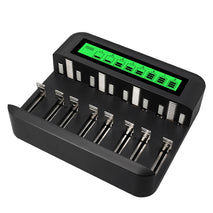 Eight-Slot LCD Multifunctional Battery Charger AA / AAA / C / D Charger, 8 Slots USB