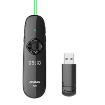 ASiNG A81 PPT Page Turning Clicker With Timing Function & 32G 3-in-1 USB Receiver, Red Light, Green Light