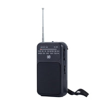 W-209 Mini Portable Rechargeable / Battery Dual-mode Powered Pointer FM Radio with Flashlight