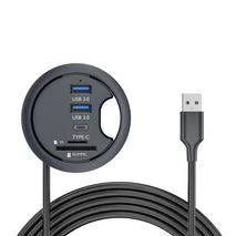 Desk Grommet Splitter HUB Dock Station, Cable Length 1.2m, 4 x USB3.0, 3 x USB3.0+TF+SD, 3xUSB3.0+3.5mm, 2xUSB3.0+USB-C+3.5mm, 2xUSB3.0+USB-C+SD/MMC