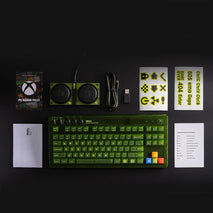 8BitDo Retro87 Mechanical Keyboard Retro RGB Lighting Green Transparent Keyboard With Large Keys, Green Transparent Keyboard
