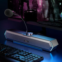 Havit M19 RGB Lighting Effect Desktop Computer Wired Speaker, Black Standard Version, White Standard Version, Black Bluetooth Version, Bluetooth Microphone Version