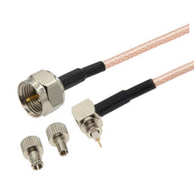 F Male Straight To Dual TS9 / CRC9 Male Degree Coaxial RF Cable RG316 Jumper Cable, 10cm, 20cm, 30cm, 50cm