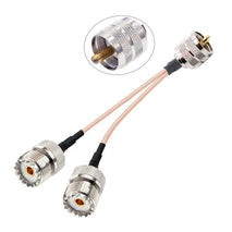 UHF Male To 2 Female 1 In 2 Adapter Cable Y Type PL-259 To SO239 RG316 Coaxial Cable, 15cm, 20cm, 30cm