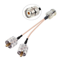 UHF Female To 2 UHF Male 1 In 2 Cable SO239 To PL259Y Adapter Cable, 15cm, 20cm, 30cm