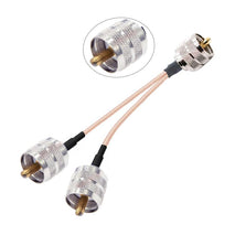 UHF Male To Dual UHF Male Split 1 In 2 Cable SO239 To PL259Y RG316 Adapter Cable, 15cm, 20cm, 30cm