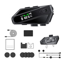 C6 IPX6 Waterproof LED Lighting Wireless Intercom Helmet Bluetooth Headset, Hard Mic, Soft Mic, Soft and Hard Mics