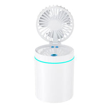 F98 Spray Cooling Desktop Small Fan Bedroom Office Portable Humidifier With Colored Lights, Plug-in (White), Plug-in (Green), Plug-in (Blue), Battery (White), Battery (Green), Battery (Blue)