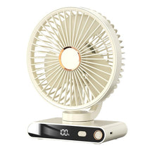 F6 LED Smart Digital Display 5-speed Wind Speed Desktop Night Light Fan, Basic Green, Basic White, Shaking Head Green, Shaking Head White