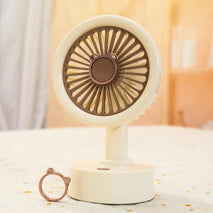 Student USB Small Desktop Fan Replaceable Animal Ears Multi-Speed Lithium Battery Mute Fan, Beige Bear, Pink Bear, Green Bear, Beige Deer, Green Deer, Pink Deer