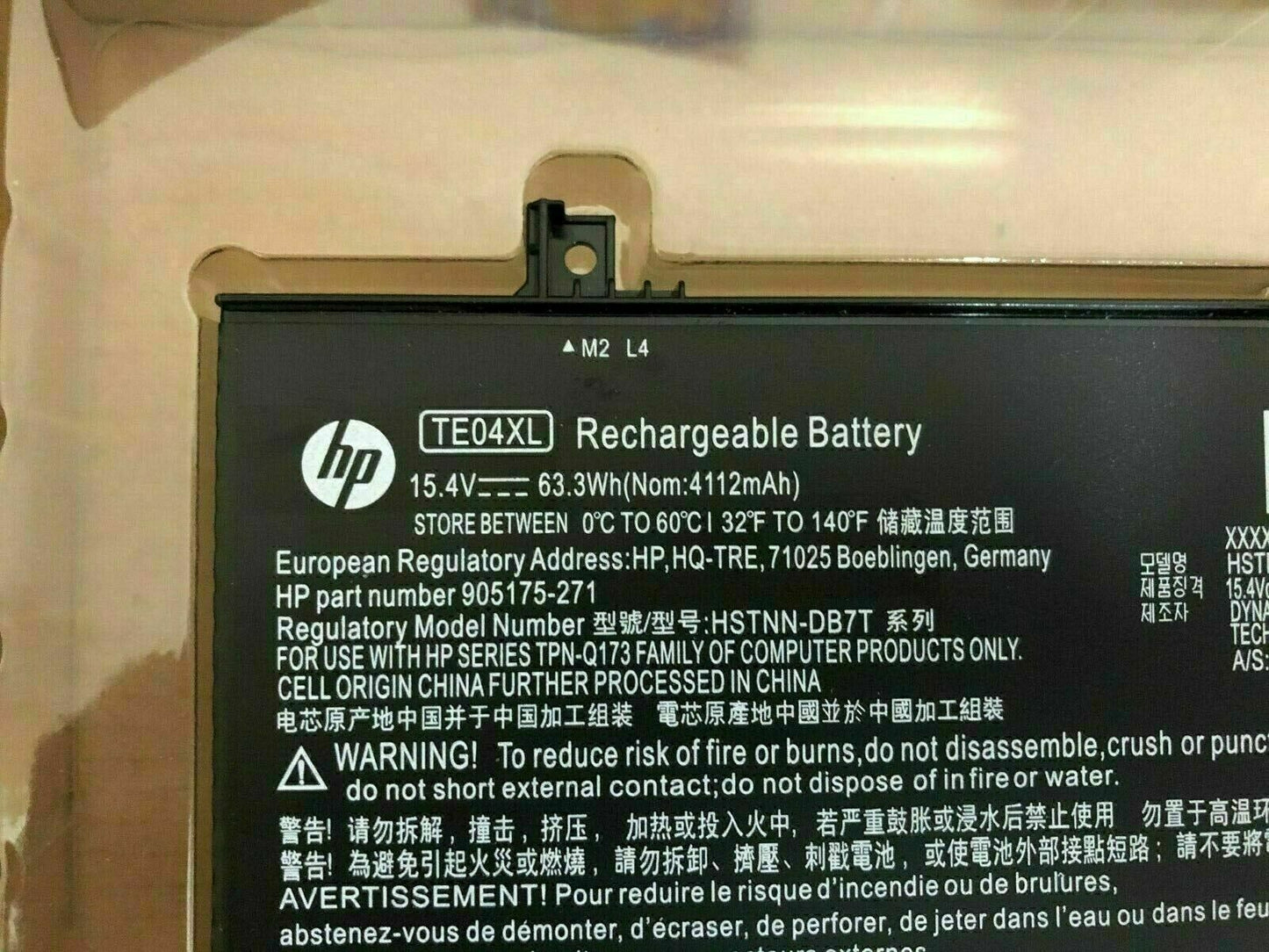 New HP TE04XL Original Laptop Battery for HSTNNDB8T L15188-2C1 905175271 HP Omen 15-AX200 Pavilion 15-BC200NB 15-BC251NR 1 OMEN 15-AX200NA Series