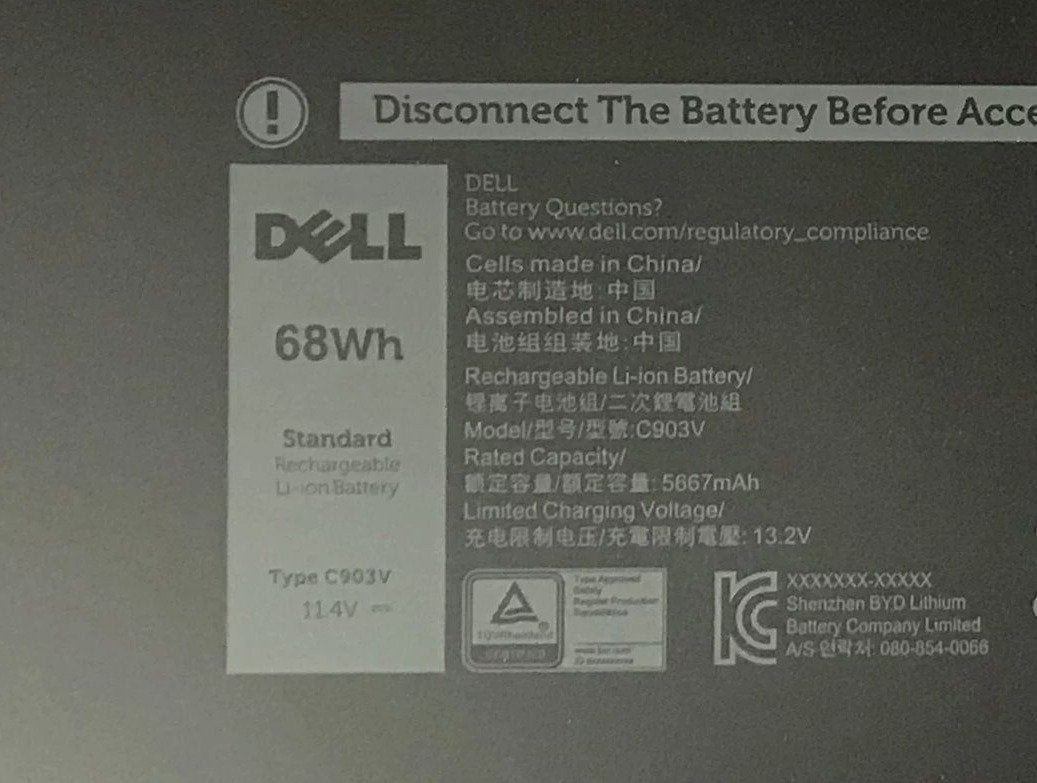 New Dell C903V Laptop Battery for 3ICP4/60/81-2 447VR 453-BBCP 17C06 Dell Precision 7560 7760 7550 7750