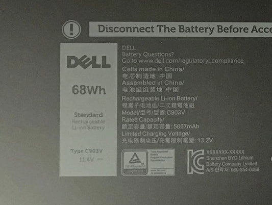New Dell C903V Laptop Battery for 3ICP4/60/81-2 447VR 453-BBCP 17C06 Dell Precision 7560 7760 7550 7750