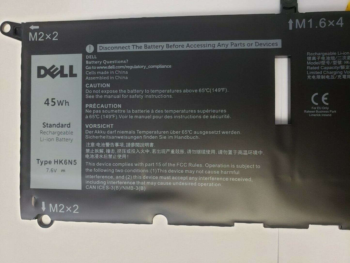 DELL Original HK6N5 Laptop Battery for DGV24 WDK63 ins 13-5390-D1625L ins 13-5390-D1605S Ins 13-5390-D2525S Latitude 3301